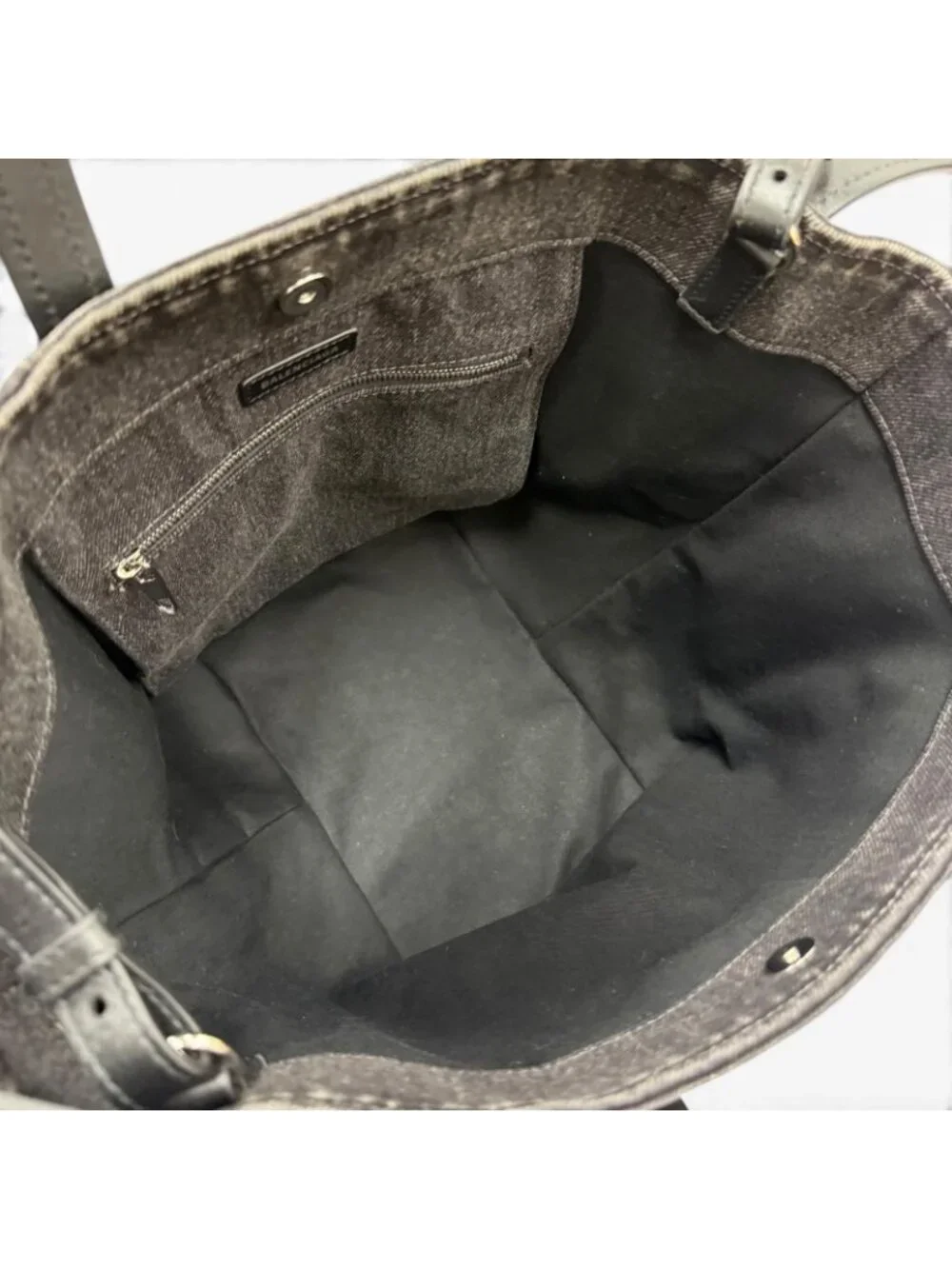 Balenciaga Everyday North South Small Denim Leather 2-Way Shoulder Handbag Black